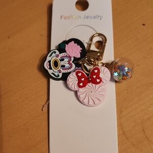 Pink and Black Kids Keychain Set